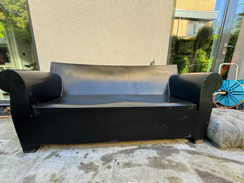 Kartell Bubble Club Bank Zwart, Ophalen, Kunststof, Gebruikt, 3 zitplaatsen