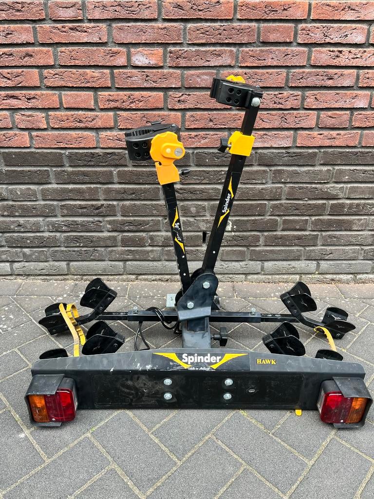 Spinder Hawk Trekhaak Fietsendrager voor 2 fietsen, Auto diversen, Fietsendragers, Gebruikt, Trekhaakdrager, 2 fietsen, Ophalen