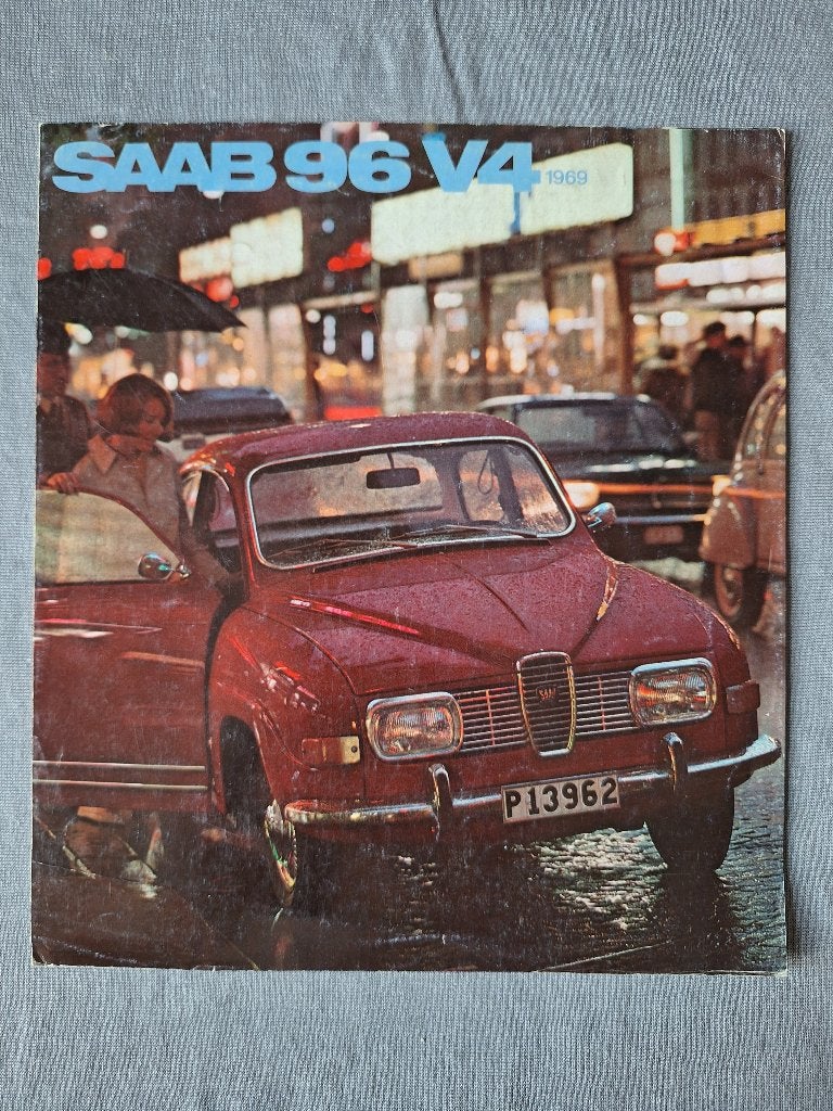 Brochure SAAB 96 V4 - 1969 NL., Verzenden, Gelezen, Overige merken
