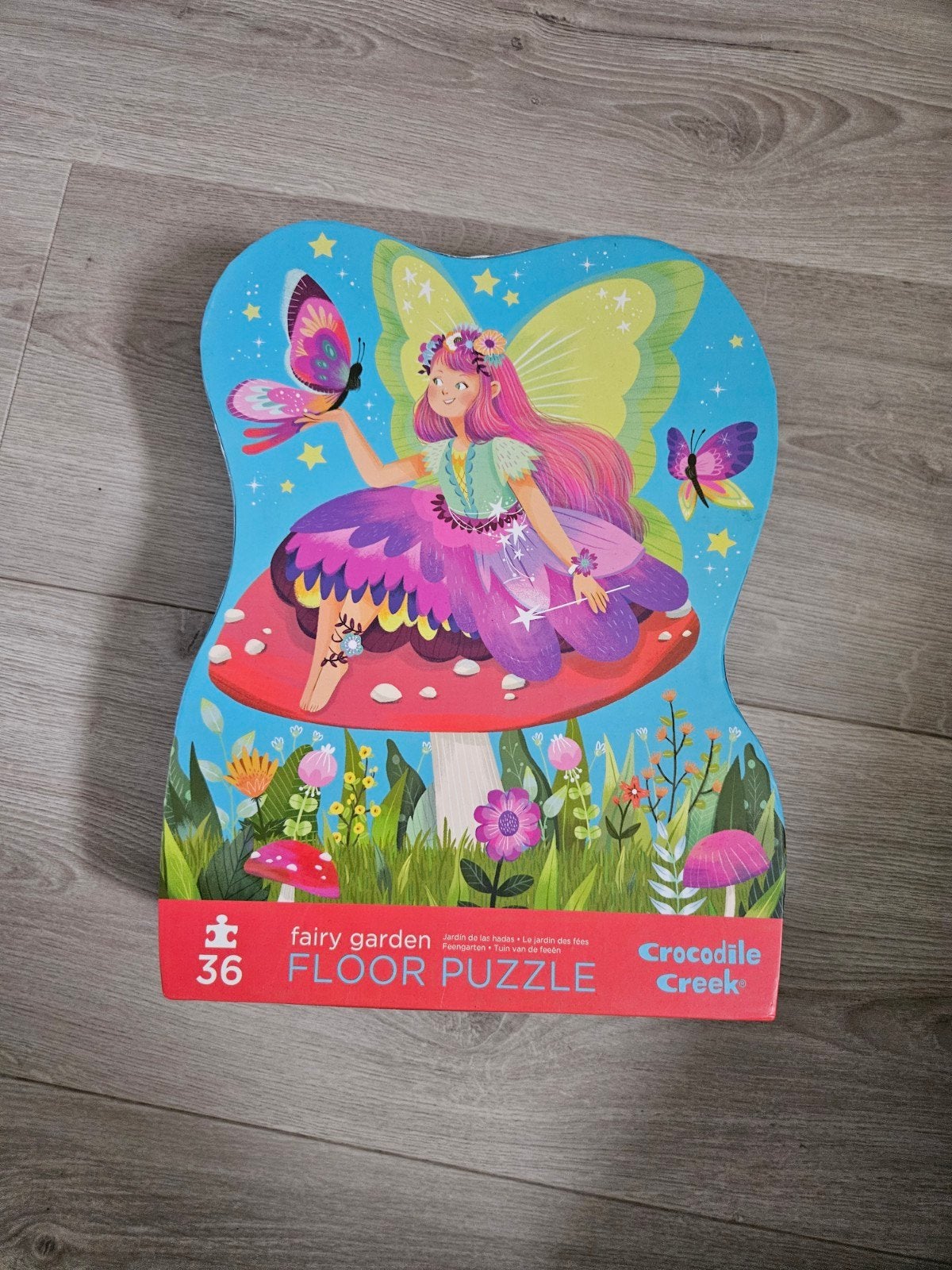 Crocodile Creek Fairy Garden Vloerpuzzel 36 stukjes, Kinderen en Baby's, Ophalen of Verzenden, 10 tot 50 stukjes, Zo goed als nieuw