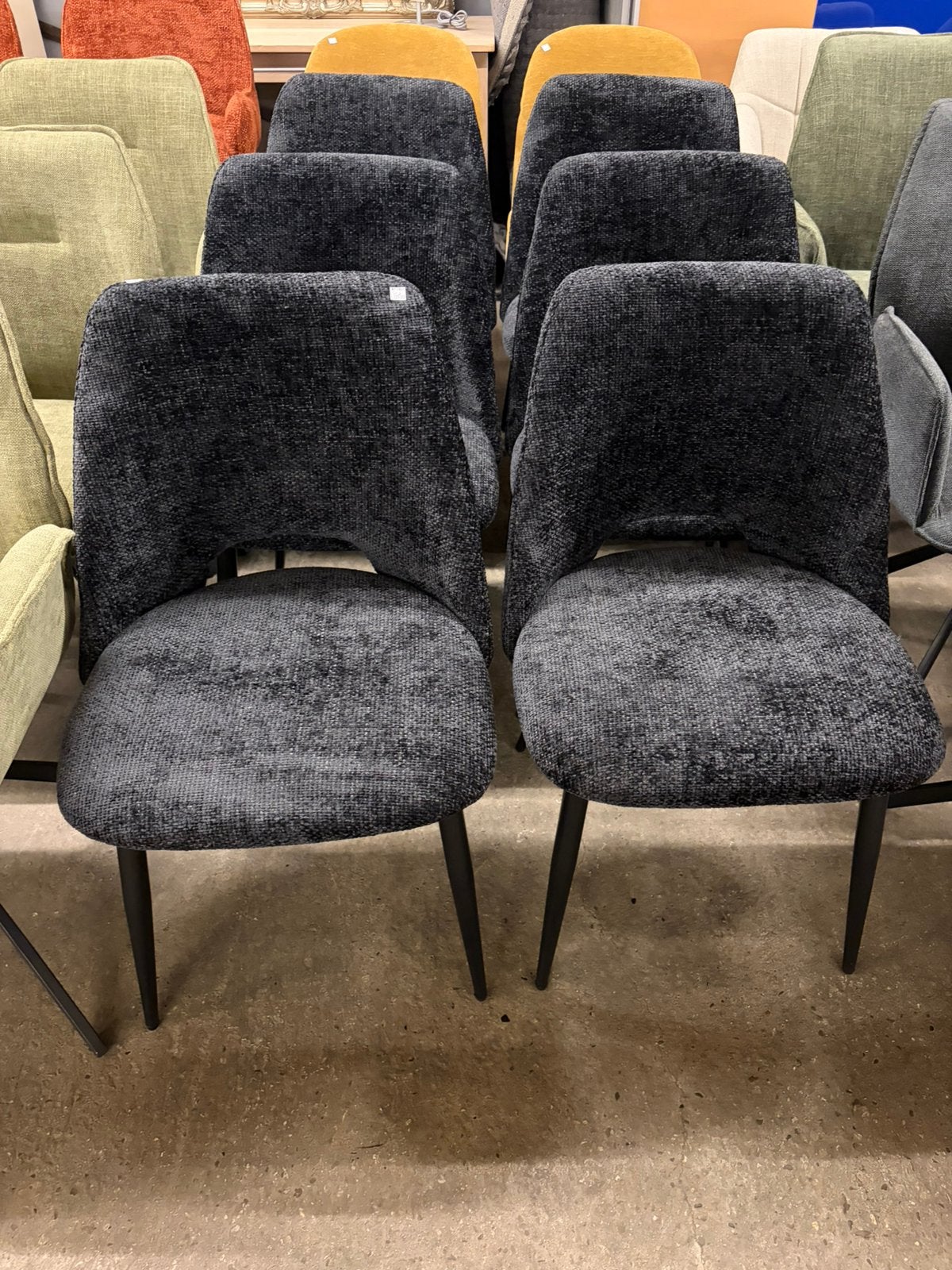 6 blauw stoffen eetkamerstoelen- Nieuw!, Ophalen, ., ., .