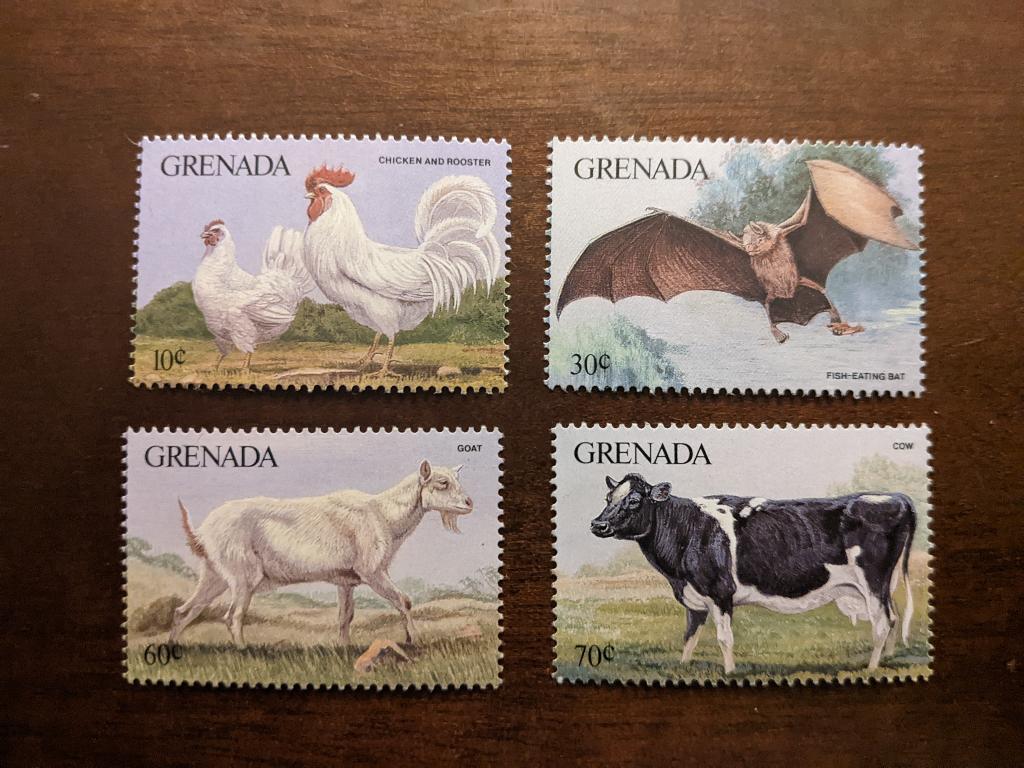 GRANADA 1986; set (4) DIEREN, Verzenden, Postfris, Dier of Natuur