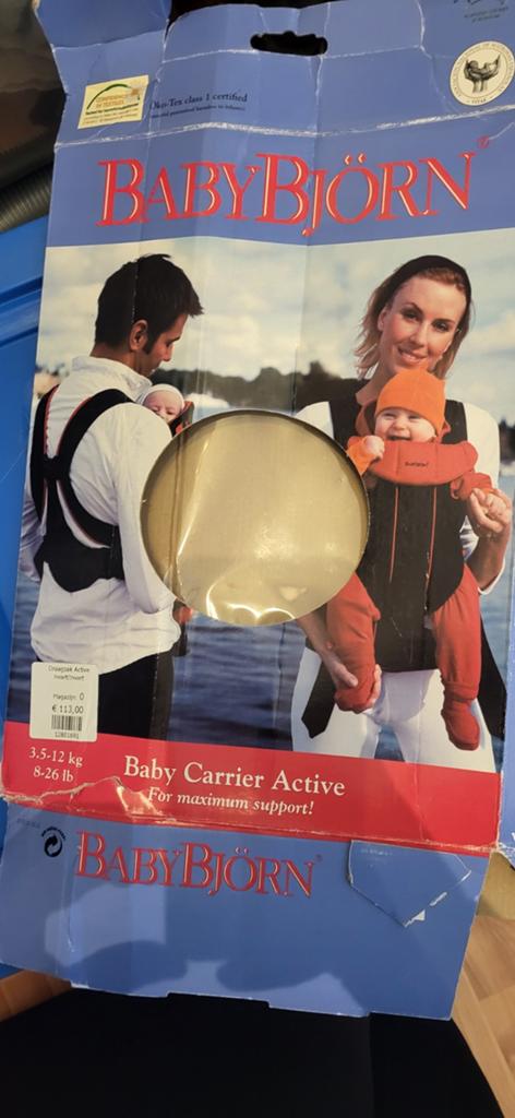 Baby Björn Draagzak Active Zwart 3.5-12 kg, Gebruikt, Ophalen of Verzenden, Buik, Baby Björn