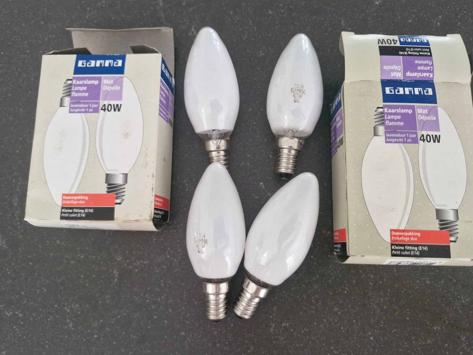 4x kaarslamp fitting E14 40w, Ophalen of Verzenden, Nieuw, Glas, Kaars