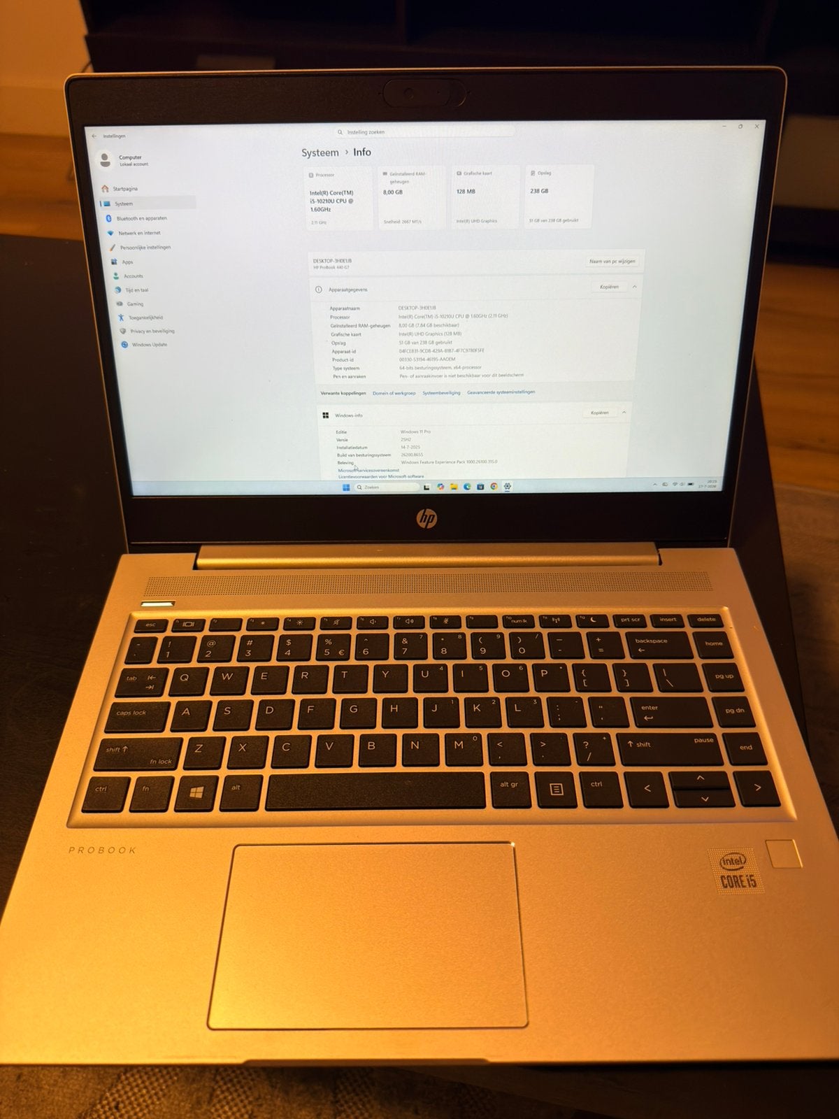 HP ProBook 440 G7 - i5-10210U, 8GB RAM, 238GB SSD, Computers en Software, Windows Laptops, 2 tot 3 Ghz, Qwerty, 8 GB, 14 inch