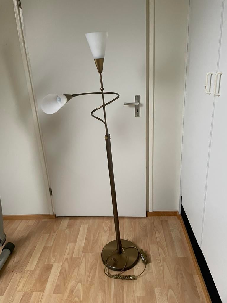 Staande schemerlamp, Huis en Inrichting, Lampen | Vloerlampen, Ophalen of Verzenden, Gebruikt, Metaal, 150 tot 200 cm