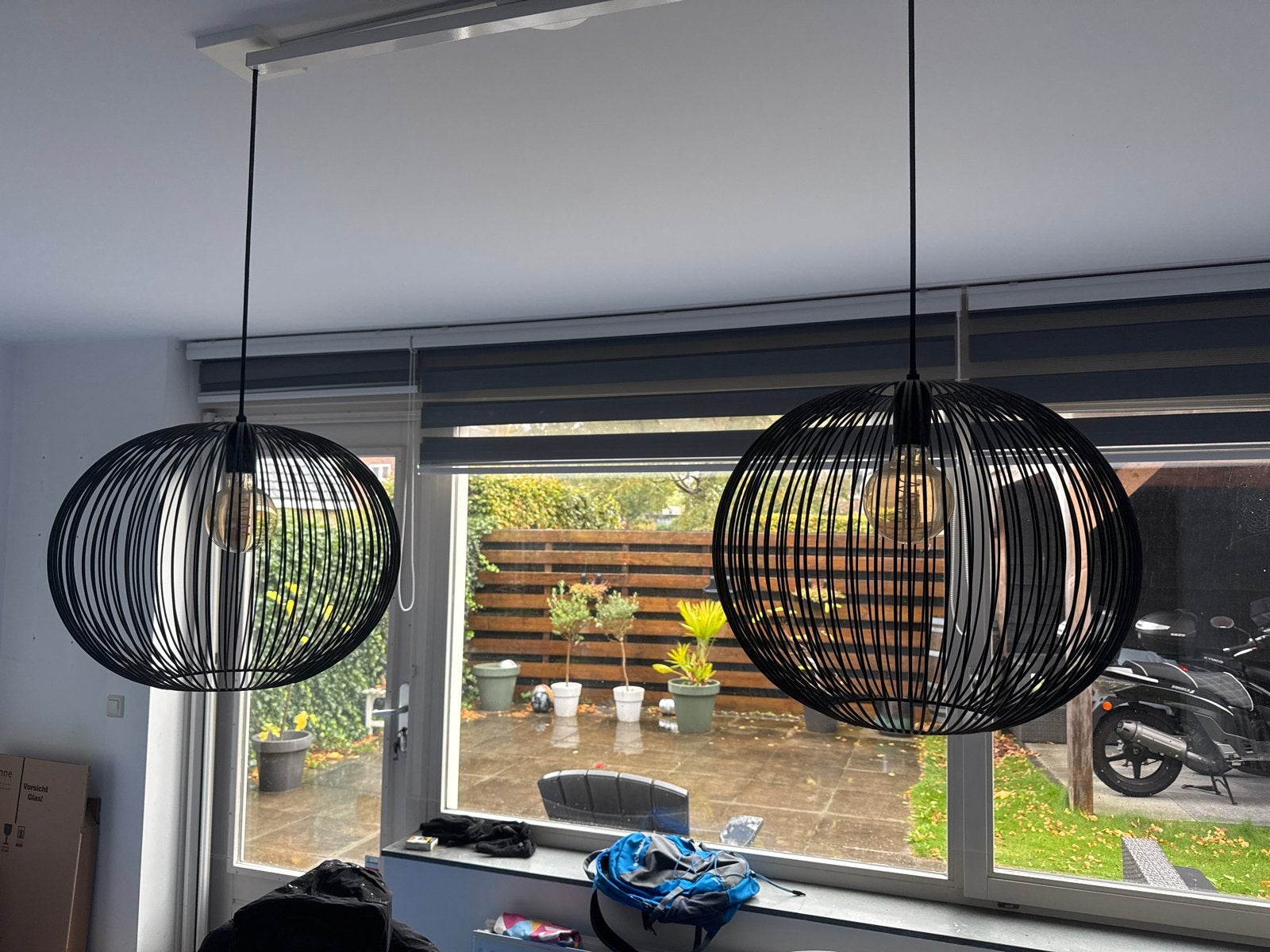 2 Gamma Nikki hanglamp, zwart, diameter 44 cm, Huis en Inrichting, Ophalen, Zo goed als nieuw, Metaal, E27 (groot)