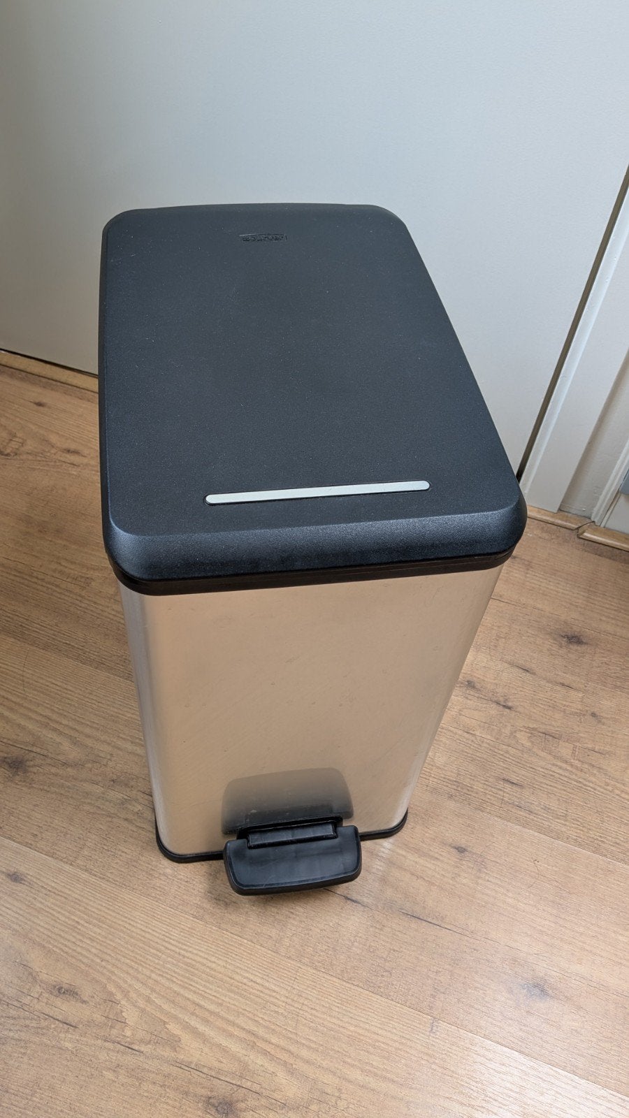 Curver Decobin Slim Prullenbak - 25L - Zilver/Zwart, Ophalen, Zo goed als nieuw, Kunststof