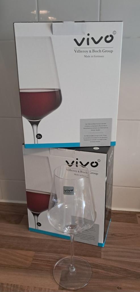 Vivo rode wijn glazen nieuw in doos ., Ophalen of Verzenden, Nieuw, Overige typen