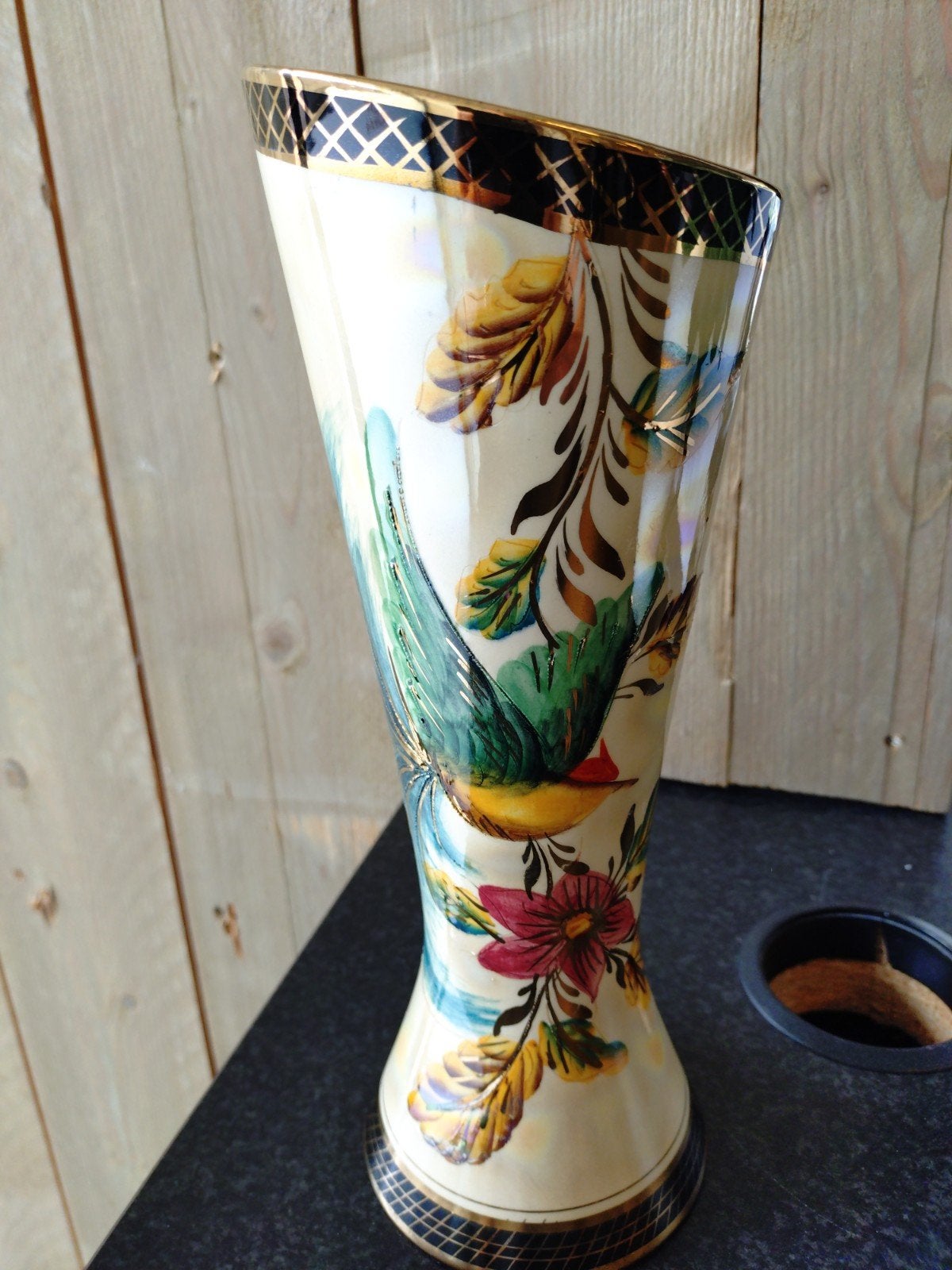 Vintage H. Bequet Quaregnon Vaas, kleurrijke decoratie€22,50, Ophalen of Verzenden