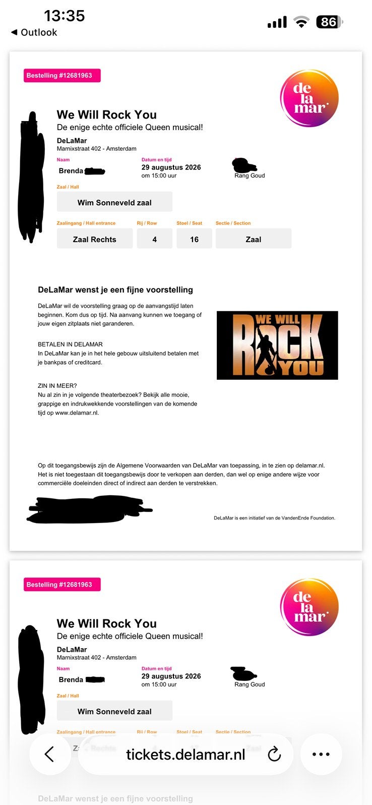 We Will Rock You Queen DeLaMar 29 augustus, Tickets en Kaartjes, Theater | Musical, Twee personen, Augustus