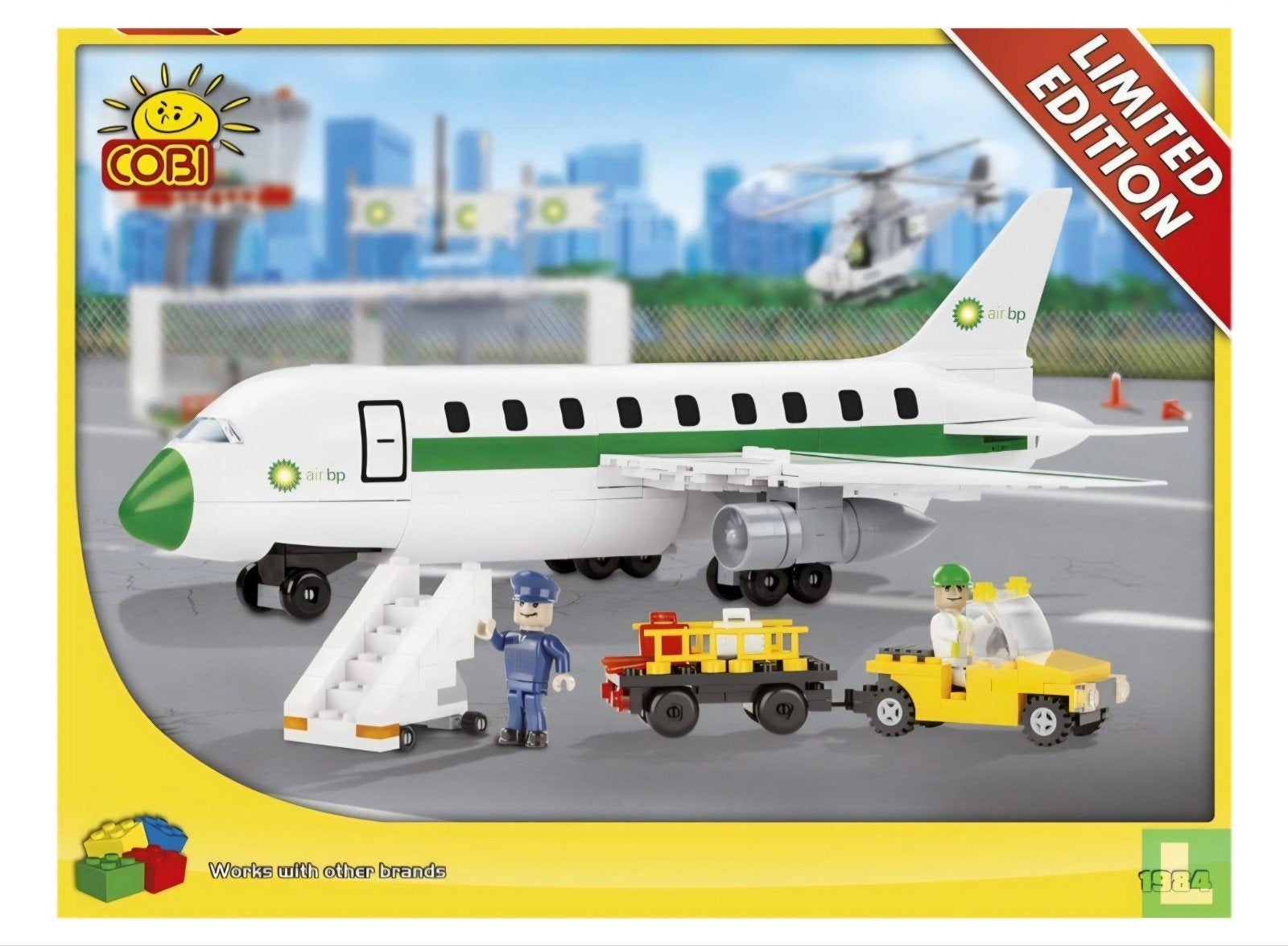 Cobi Air BP Vliegtuig met voertuigen en figuur, Ophalen of Verzenden, Gebruikt, Overige merken