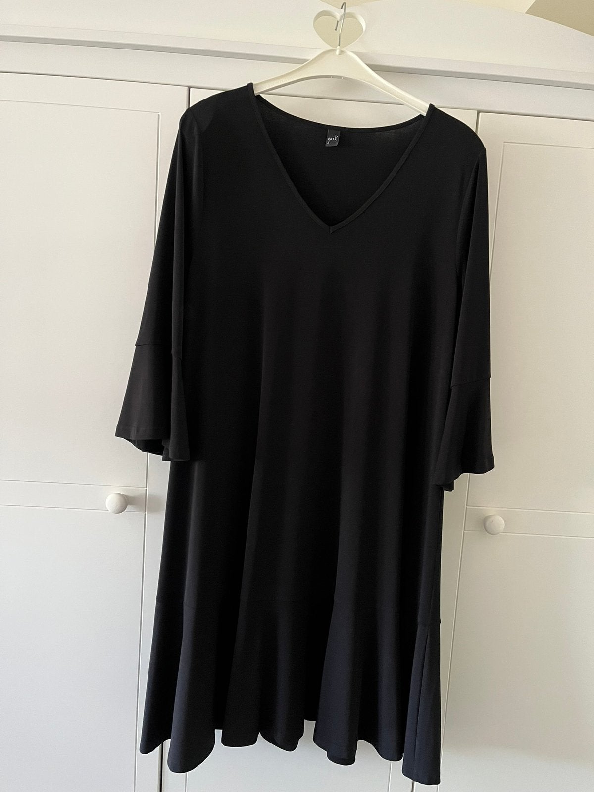 Dames jurk/jurkje aparte details dolce zwart Yoek mt L 46/48, Zwart, Maat 46/48 (XL) of groter, Ophalen of Verzenden, Zo goed als nieuw