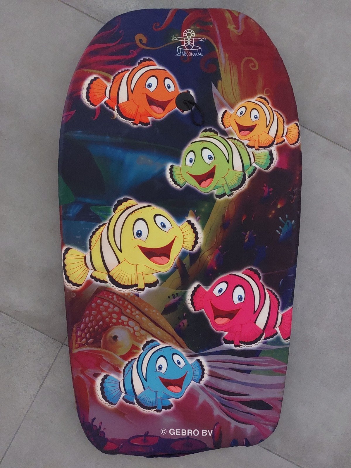 Bodyboard met vrolijke vissenprint en koord, Watersport en Boten, Golfsurfen, Ophalen of Verzenden, Zo goed als nieuw, Overige typen