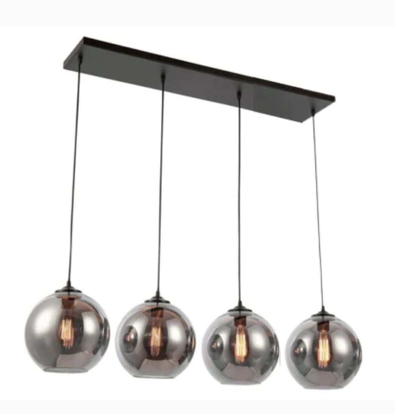 Hanglamp smoke 4-glas Eric Kuster style, Ophalen, Zo goed als nieuw