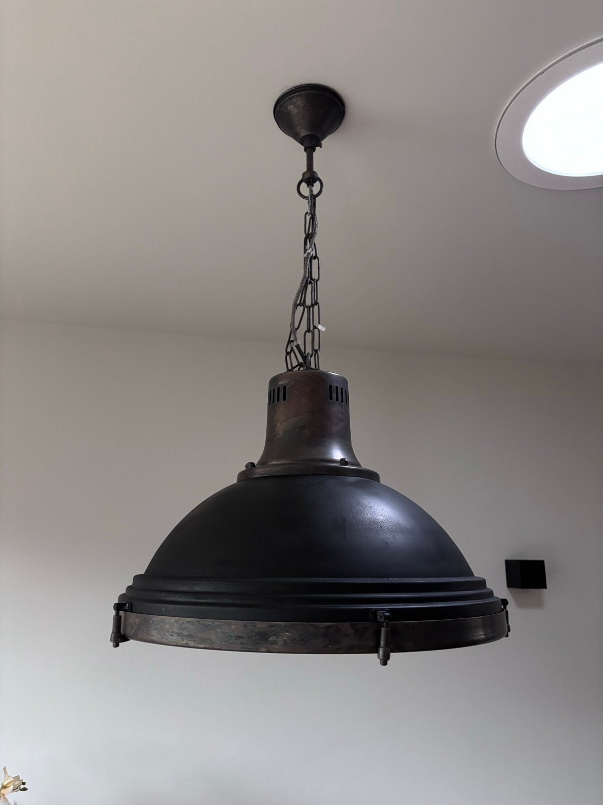PTMD Industriële Hanglamp - Zwart Metaal, Ø 58 cm, Huis en Inrichting, Ophalen, Zo goed als nieuw, Metaal, E27 (groot)