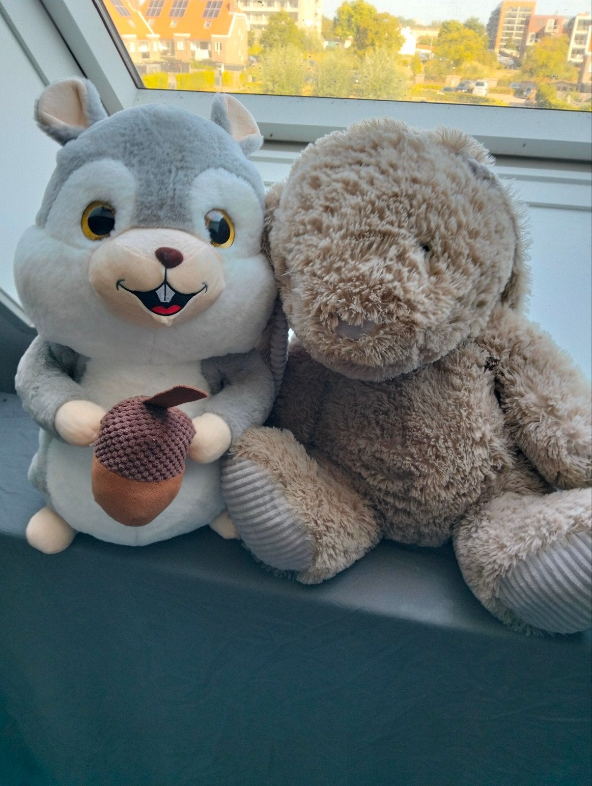Grote knuffel eekhoorn + konijn, Overige merken, Overige karakters, Overige typen, Grijs