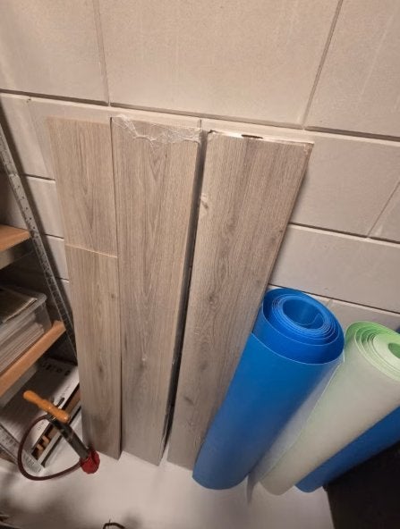 Laminaat vloer grijs eiken + ondervloer, Ophalen, 50 tot 150 cm, Nieuw, 5 tot 10 m²