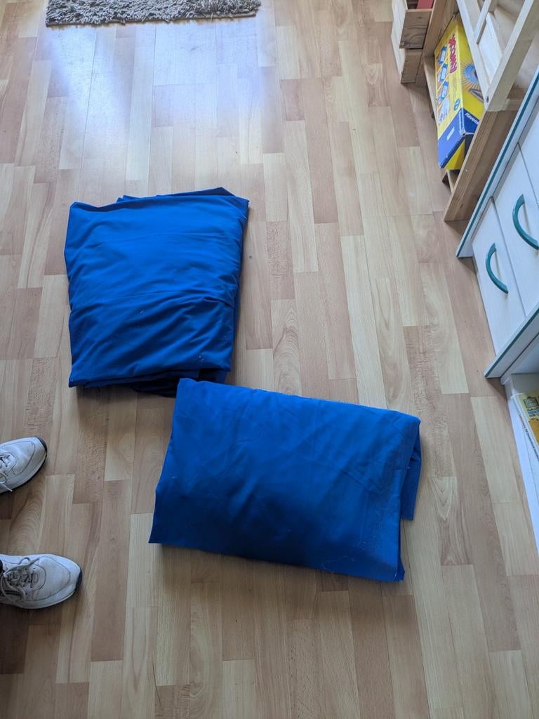 Blauwe dikke gordijnen 1,5m bij 3m, Huis en Inrichting, Stoffering | Gordijnen en Lamellen, Ophalen of Verzenden, 200 cm of meer