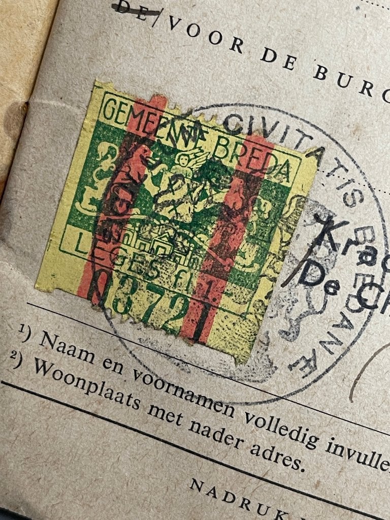 Werkboekje rijtijdenwet 1952 Breda. (met zegel), Ophalen of Verzenden, Gelezen, Algemeen
