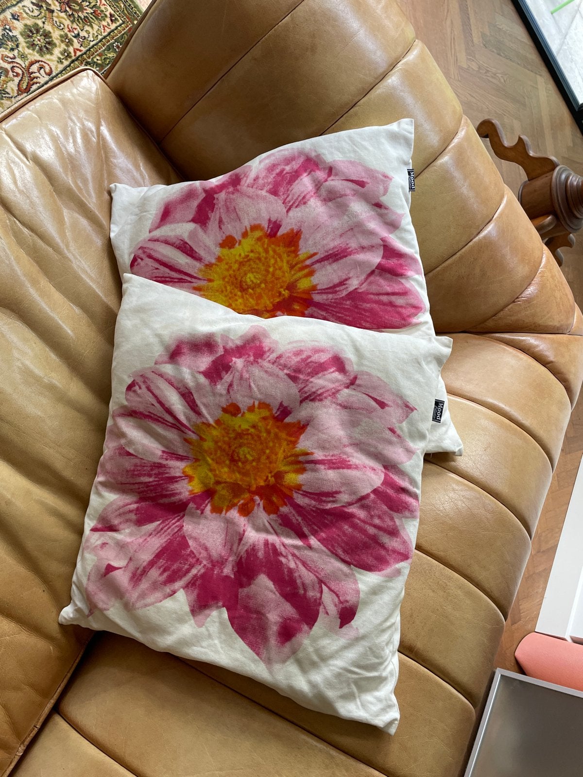 Sierkussens met bloemenprint 46x46 cm - Mood Collection, Ophalen, Overige merken, Gebruikt, Meerkleurig