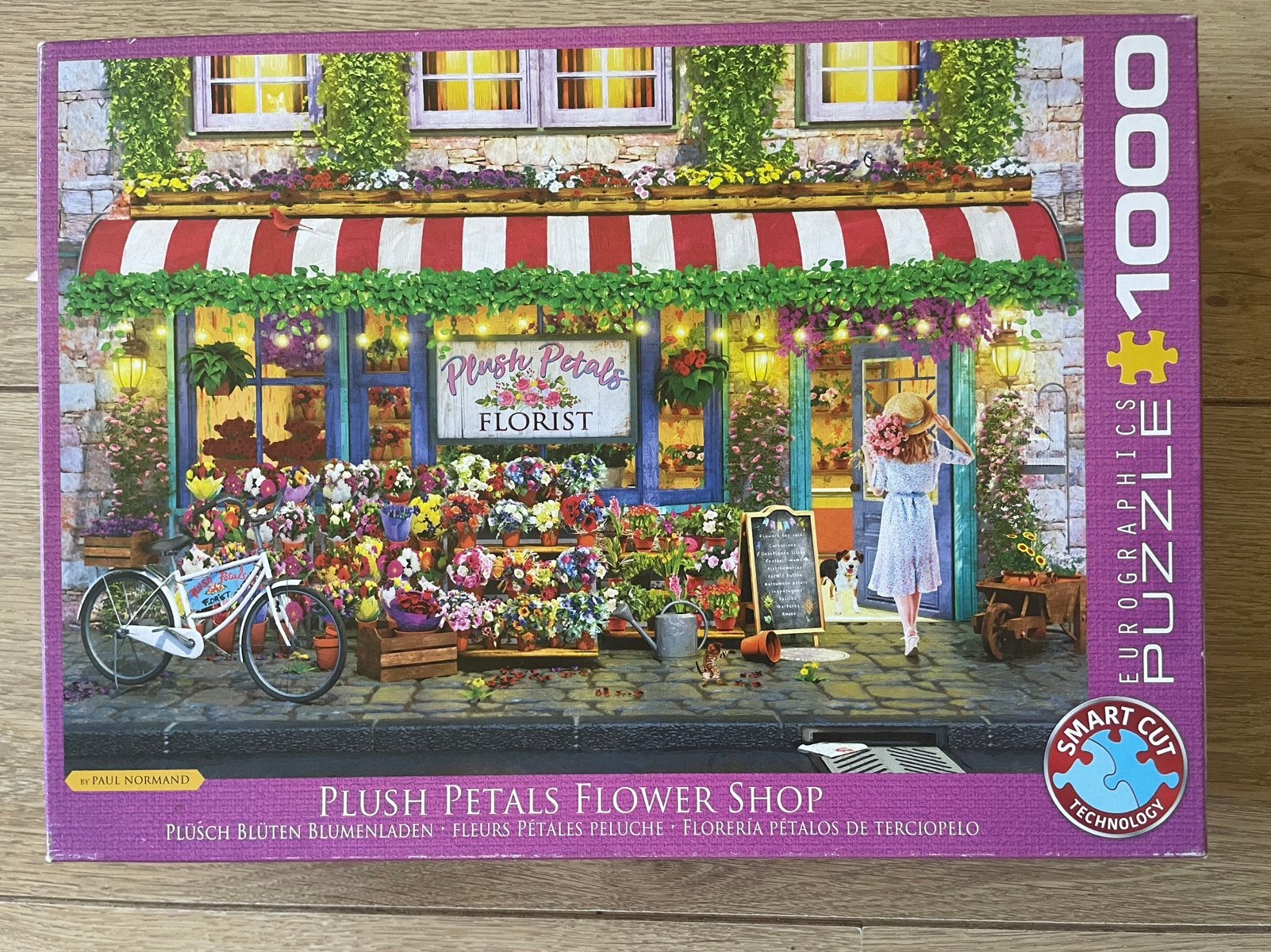 Eurograpics puzzle, Plush Petals Flower shop, 1000 stukjes, Ophalen of Verzenden, 500 t/m 1500 stukjes, Zo goed als nieuw, Legpuzzel