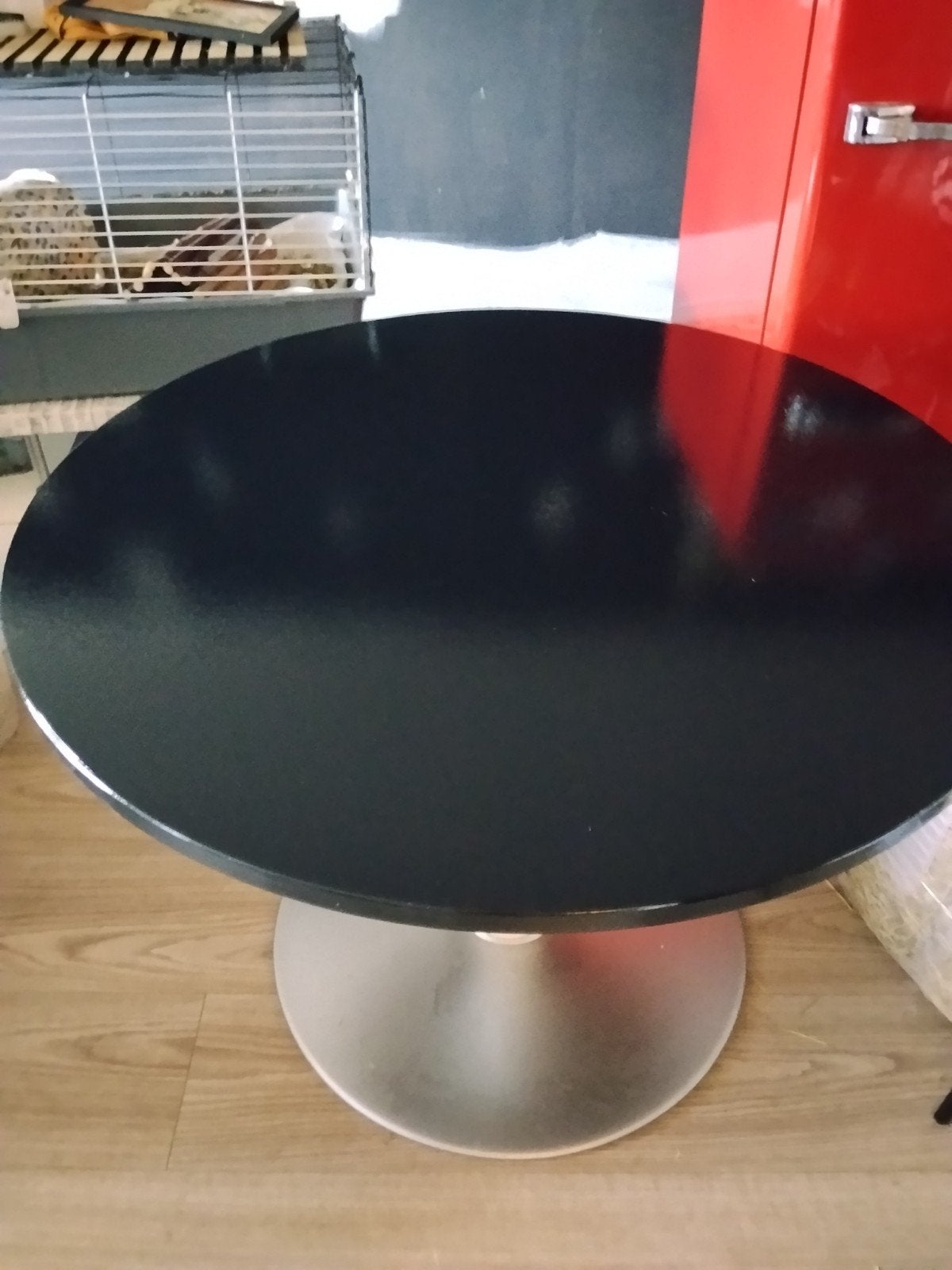 Ronde eethoek + 4 stoeltjes gratis, Huis en Inrichting, Ophalen, Gebruikt, 100 tot 150 cm, Rond