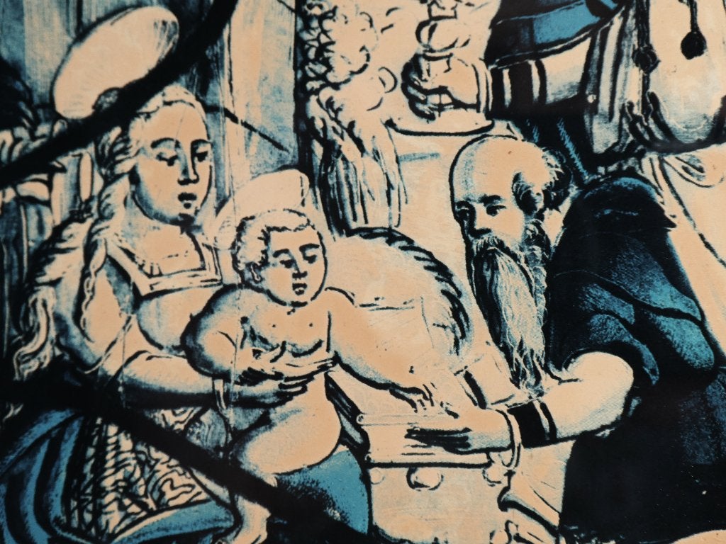 Glas in lood Aanbidding der Wijzen Drie Koningen kerststal, Ophalen of Verzenden