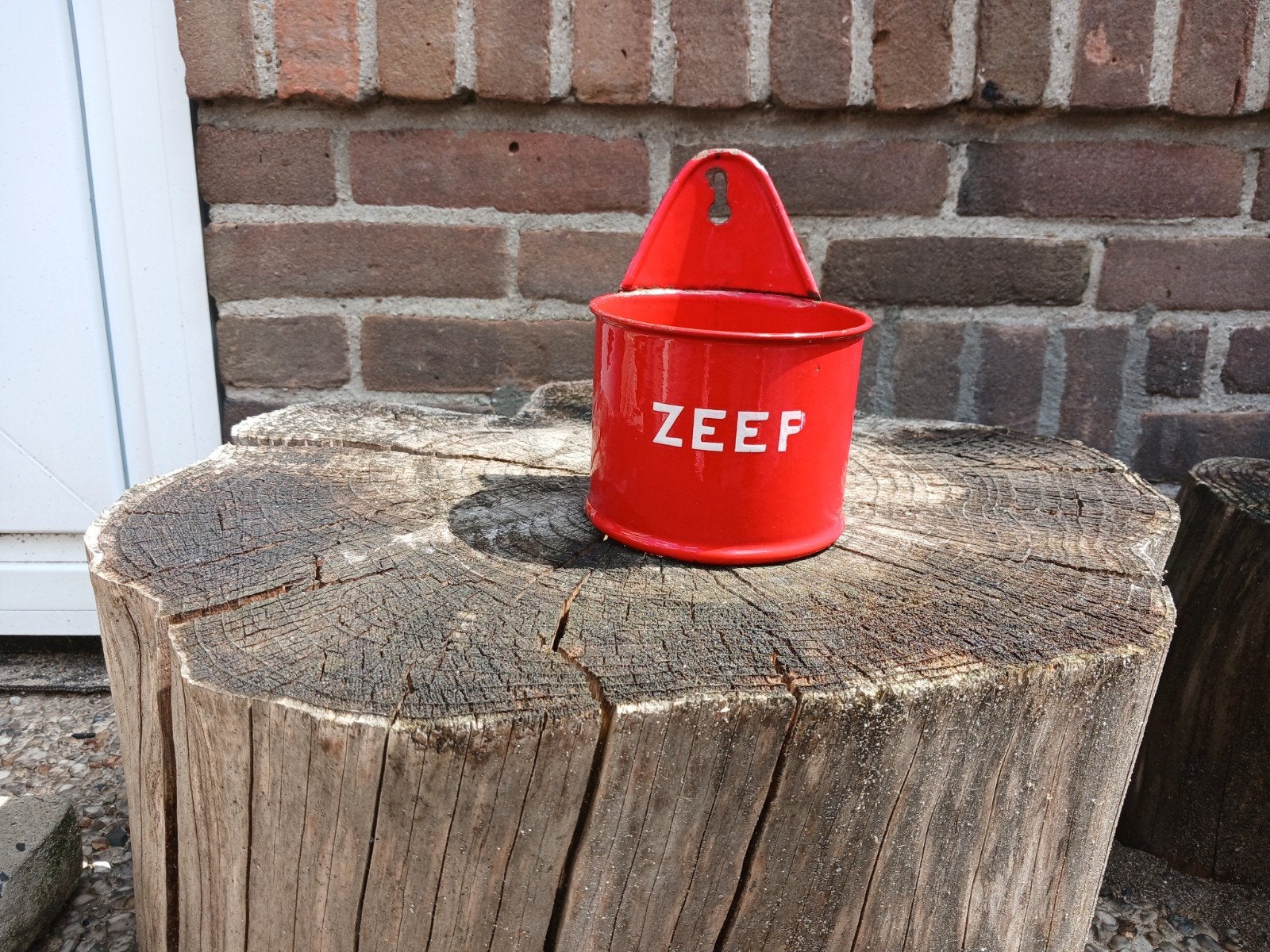 Rood emaille zeepbakje - Vintage verzamelobject, Ophalen of Verzenden