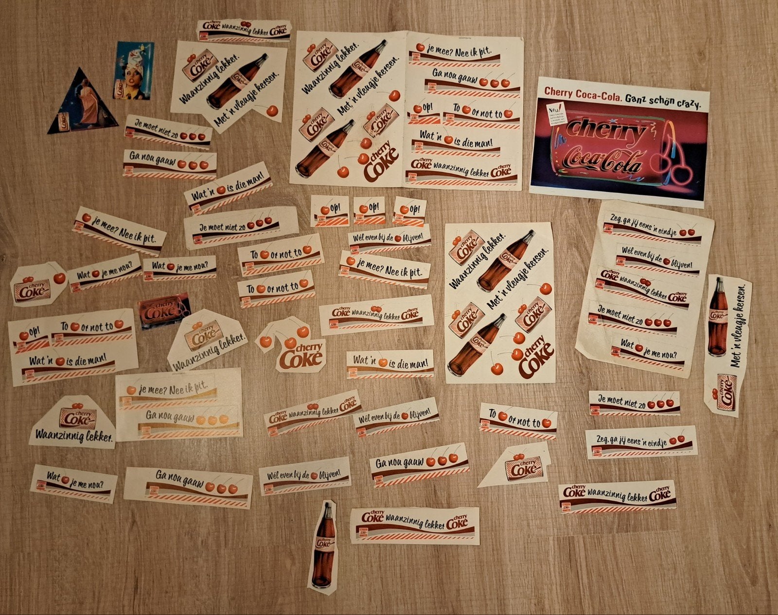 Lotje vintage stickers Cherry Coke Coca-Cola merk, Ophalen of Verzenden, Zo goed als nieuw