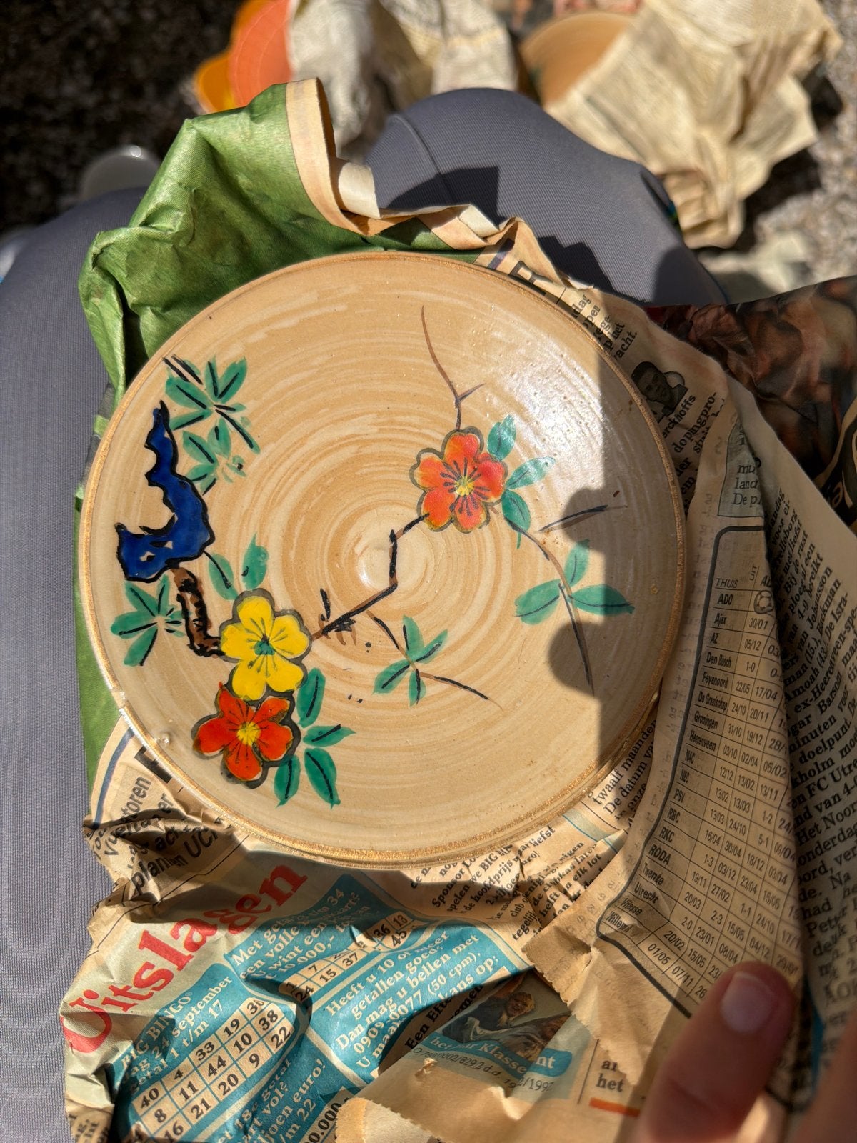 Vintage Japans Keramiek Schoteltje met Bloemenpatroon, Antiek en Kunst, Antiek | Keramiek en Aardewerk, Ophalen of Verzenden