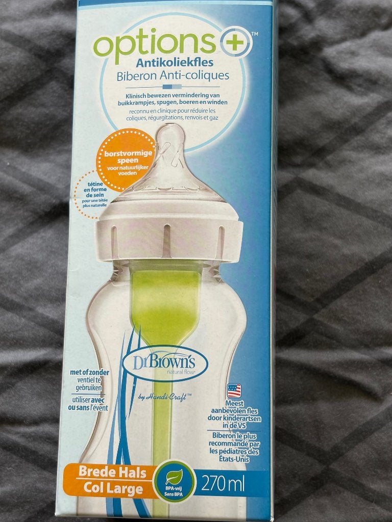 Dr Brown’s drinkfles met brede hals en extra spenen, Ophalen, Zo goed als nieuw, Overige typen, Dr. Brown's