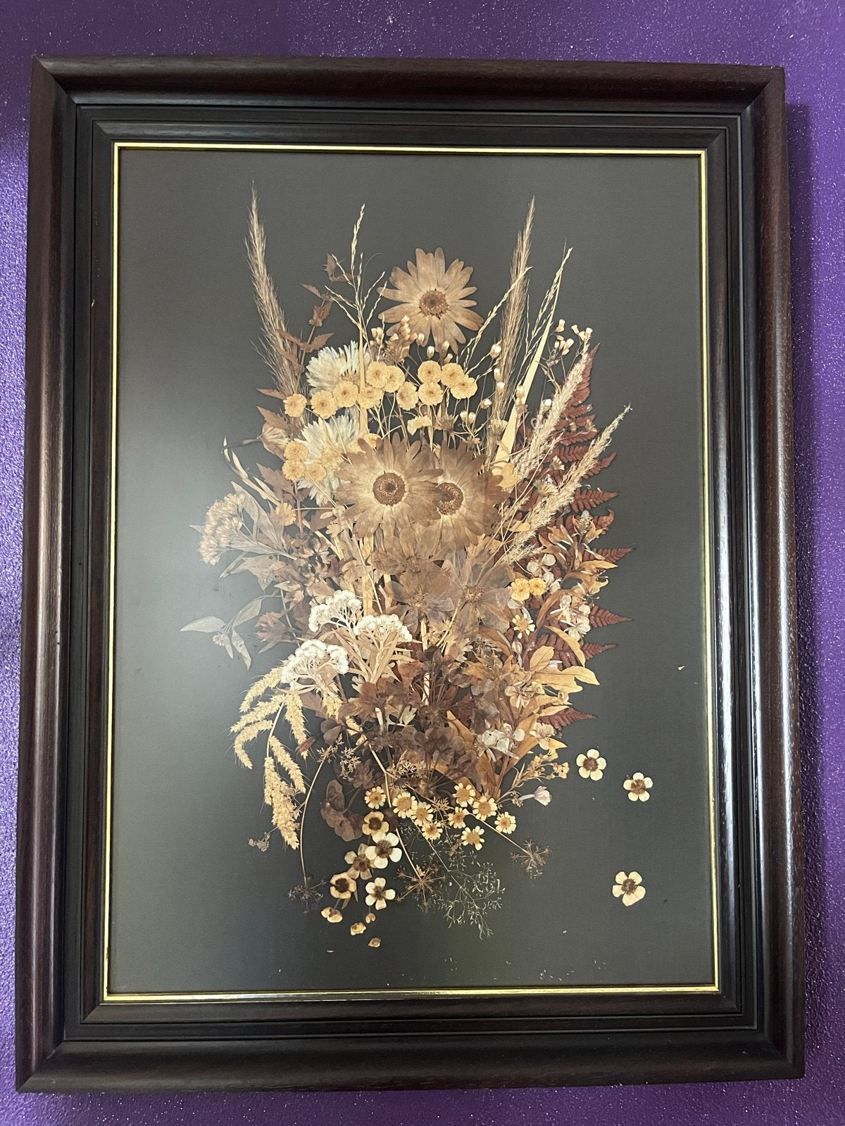 Ingelijste droogbloemen kunst - Vintage, 50 – 75, Minder dan 50 cm, Gebruikt, Overige typen