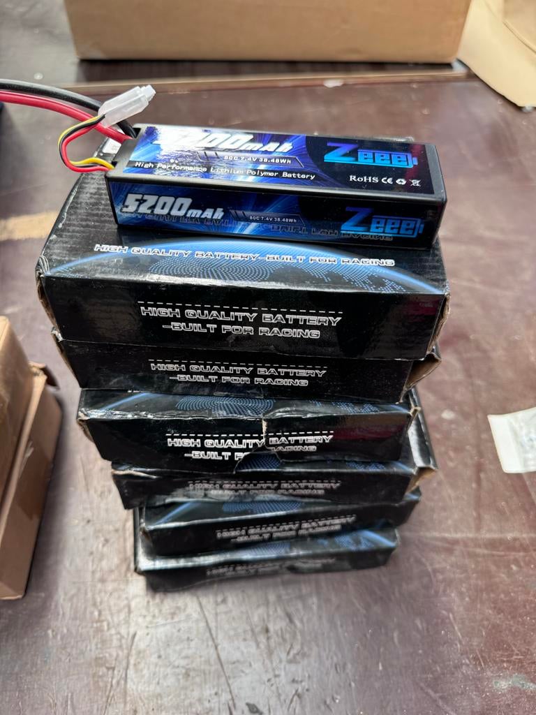 Nieuwe 13x LiPo accu's 7.4V 5200mAh, Ophalen of Verzenden, Nieuw