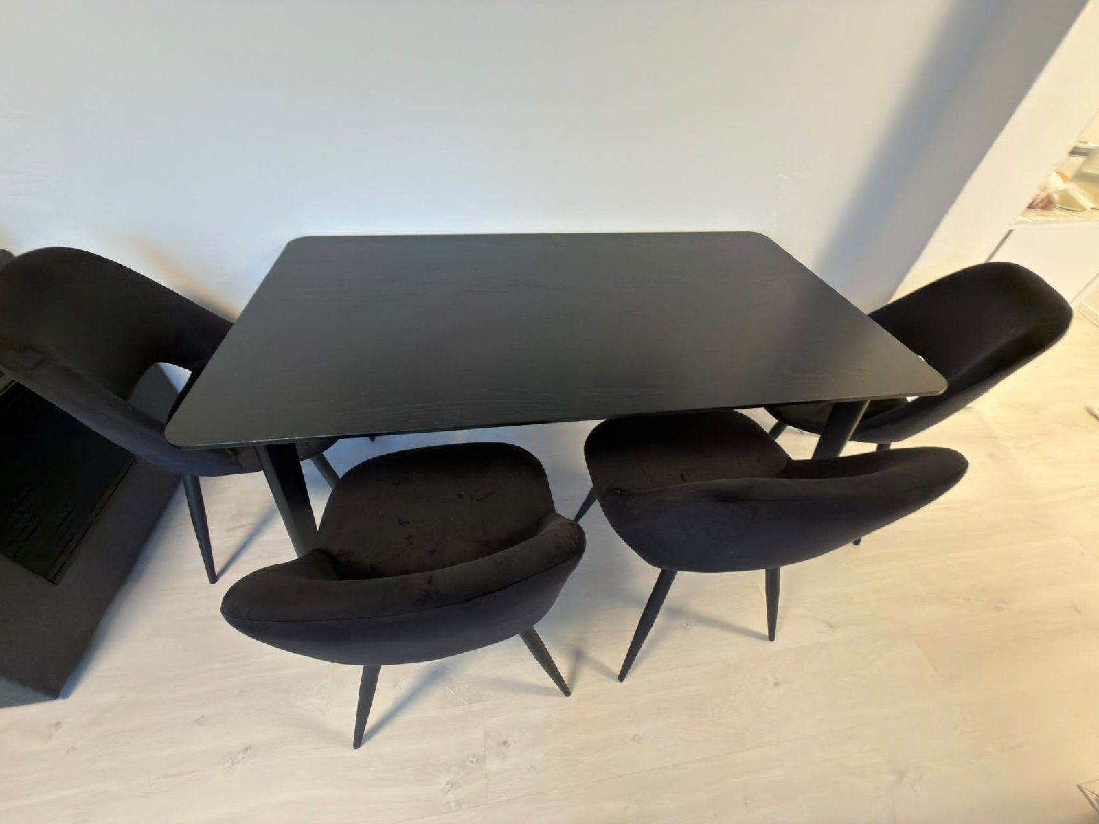 Eettafel met stoelen, Huis en Inrichting, Ophalen, Zo goed als nieuw, Rechthoekig, 50 tot 100 cm