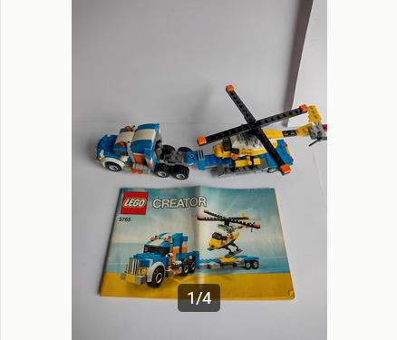 5765 Lego vrachtwagen met helikopter 3/1, Ophalen of Verzenden, Zo goed als nieuw, Complete set, Lego