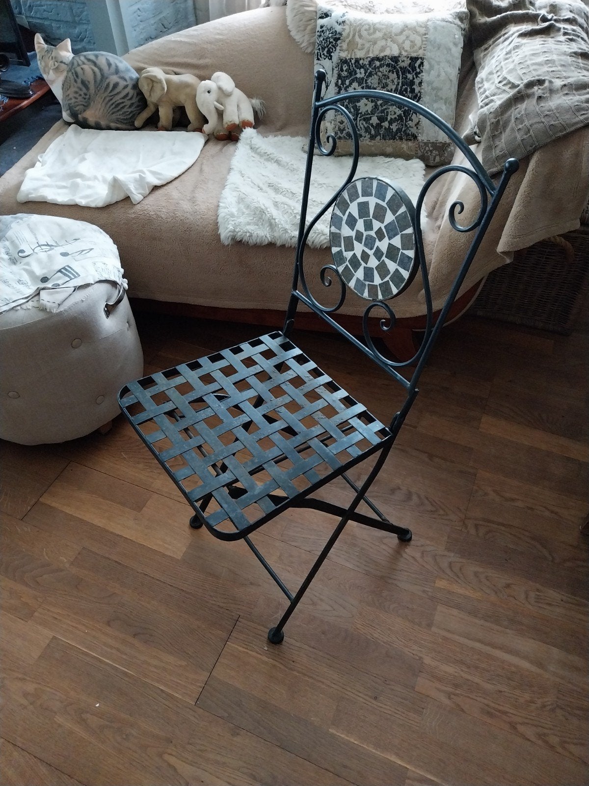 Vintage Gietijzeren tuinstoel, Ophalen, Eenpersoons