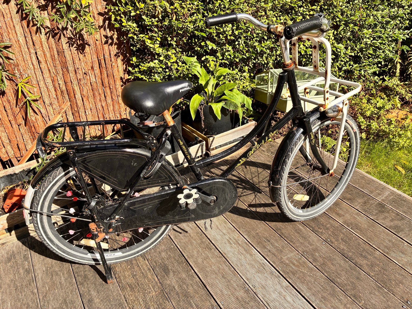 Popal Meisjesfiets 22 inch - Zwart met gouden details, Ophalen, Gebruikt, Terugtraprem, 22 inch