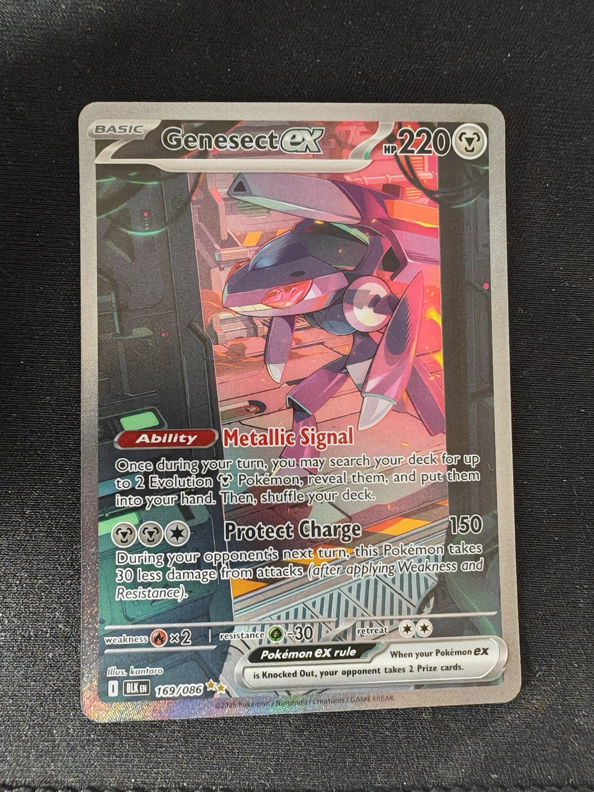 Genesect ex 169/066 Full Art Pokémon kaart, Ophalen, Zo goed als nieuw, Losse kaart, Foil