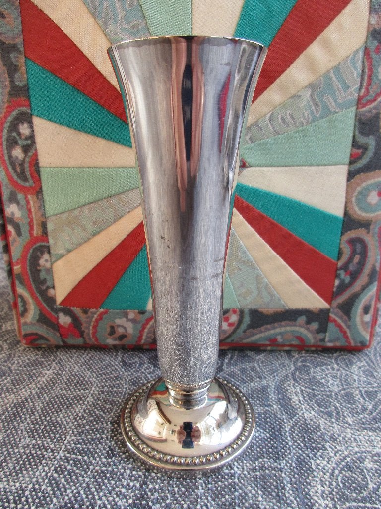curiosa - vintage verzilverd vaasje van KELTUM - 12 cm, Ophalen of Verzenden
