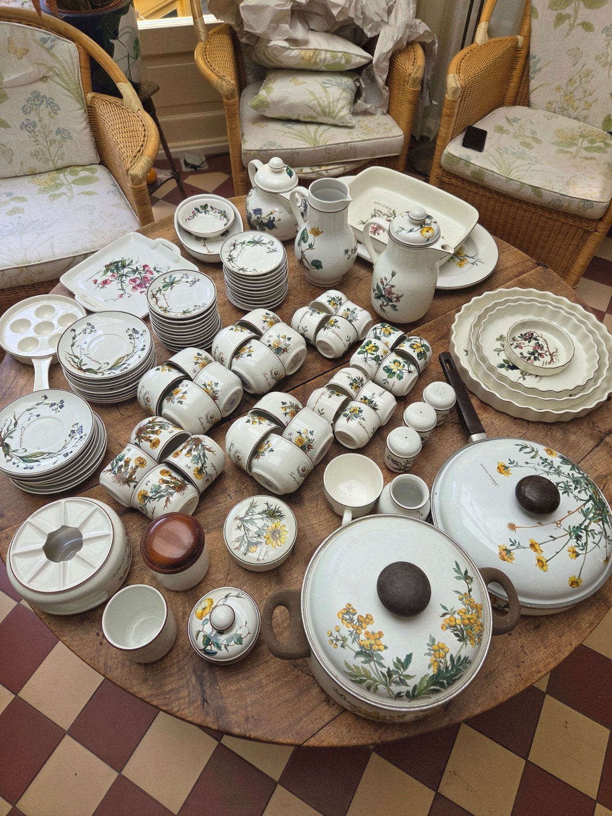 Vintage Botanica Servies Set - Diverse Stukken, Ophalen