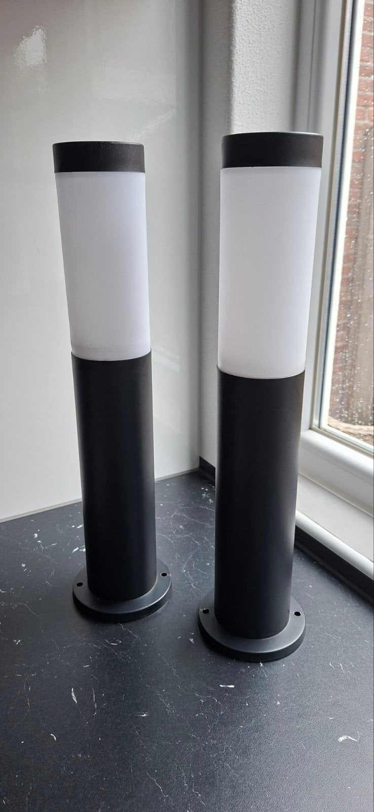 2 tuin lantaarns samen voor €15,-, Staande lamp, Aluminium, Ophalen of Verzenden, Waterbestendig