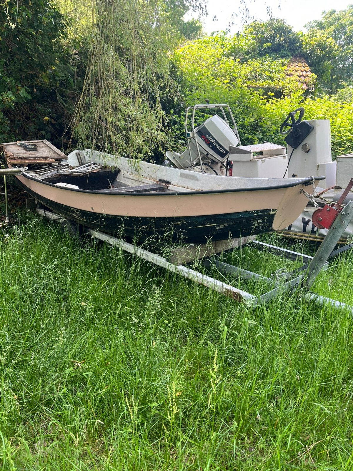 Boot met trailer, Watersport en Boten, Motorboten en Motorjachten, Ophalen, Gebruikt, 4 m, Trailer