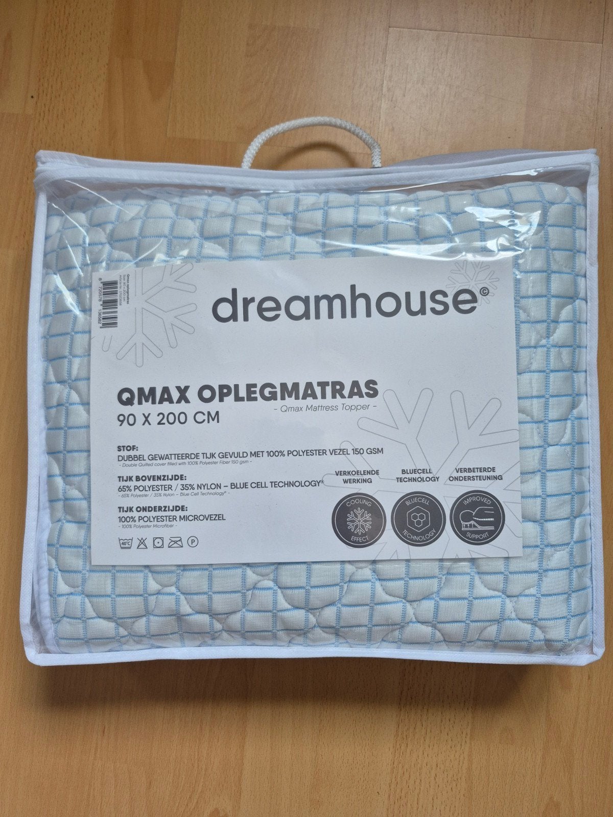 Nieuwe Dreamhouse Qmax oplegmatras 90x200 cm - Koel effect, Eenpersoons, Wit, Overige typen, Nieuw
