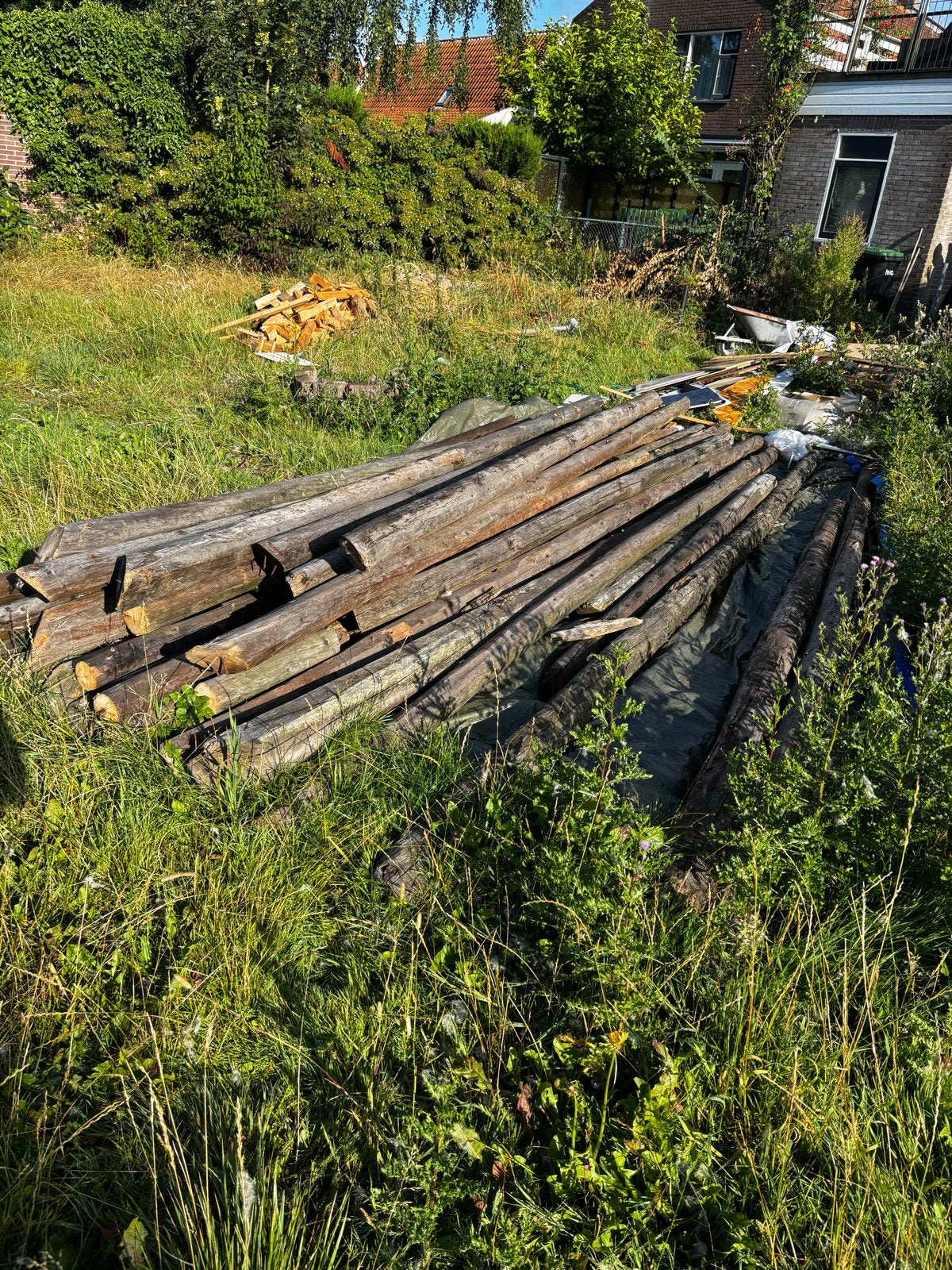 Gebruikte houten palen voor diverse projecten, Ophalen, Gebruikt, Eiken, Balk