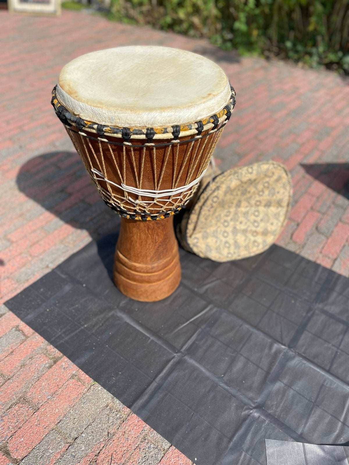 Mooie handgemaakte Djembe met hoes, Ophalen of Verzenden, Zo goed als nieuw, Overige merken