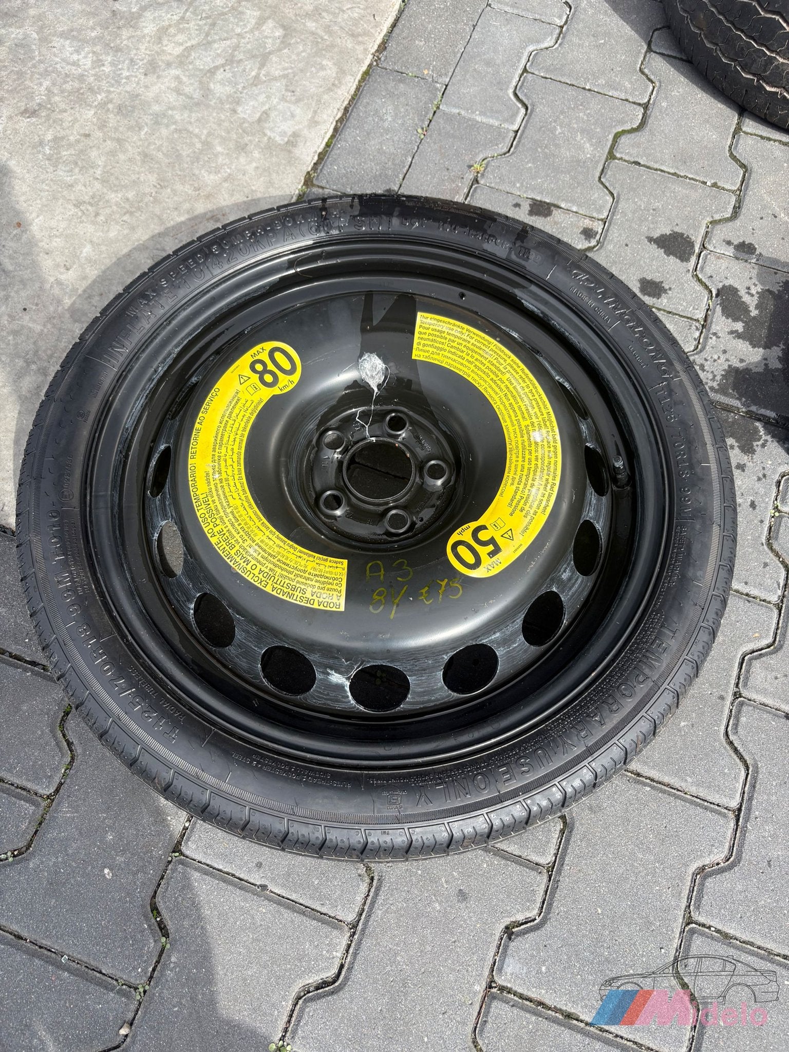 AUDI A3 (8Y) THUISKOMER RESERVEWIEL 18”, Auto-onderdelen, Gebruikt, -, -, Banden en Velgen