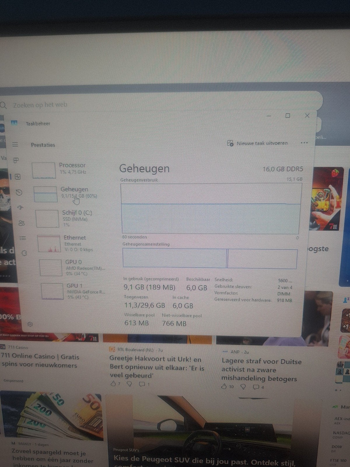 Foto 5 van Gaming PC met beeldscherm RTX 3080, Ryzen 5 7600X en 16GB RA