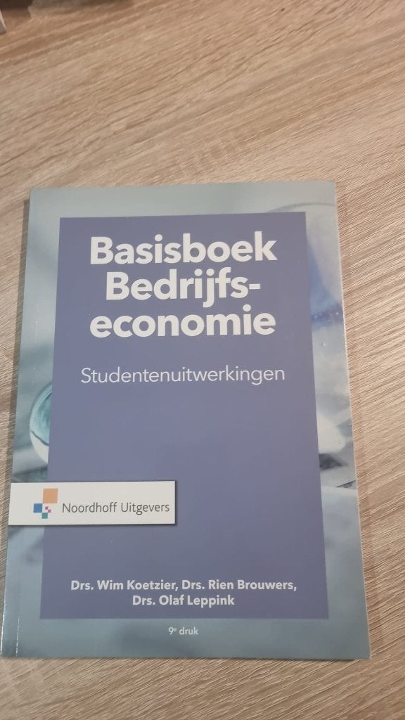 Basisboek bedrijfseconomie studentenuitwerkingen, Wim Koetzier; Rien Brouwers, Verzenden, HBO, Zo goed als nieuw