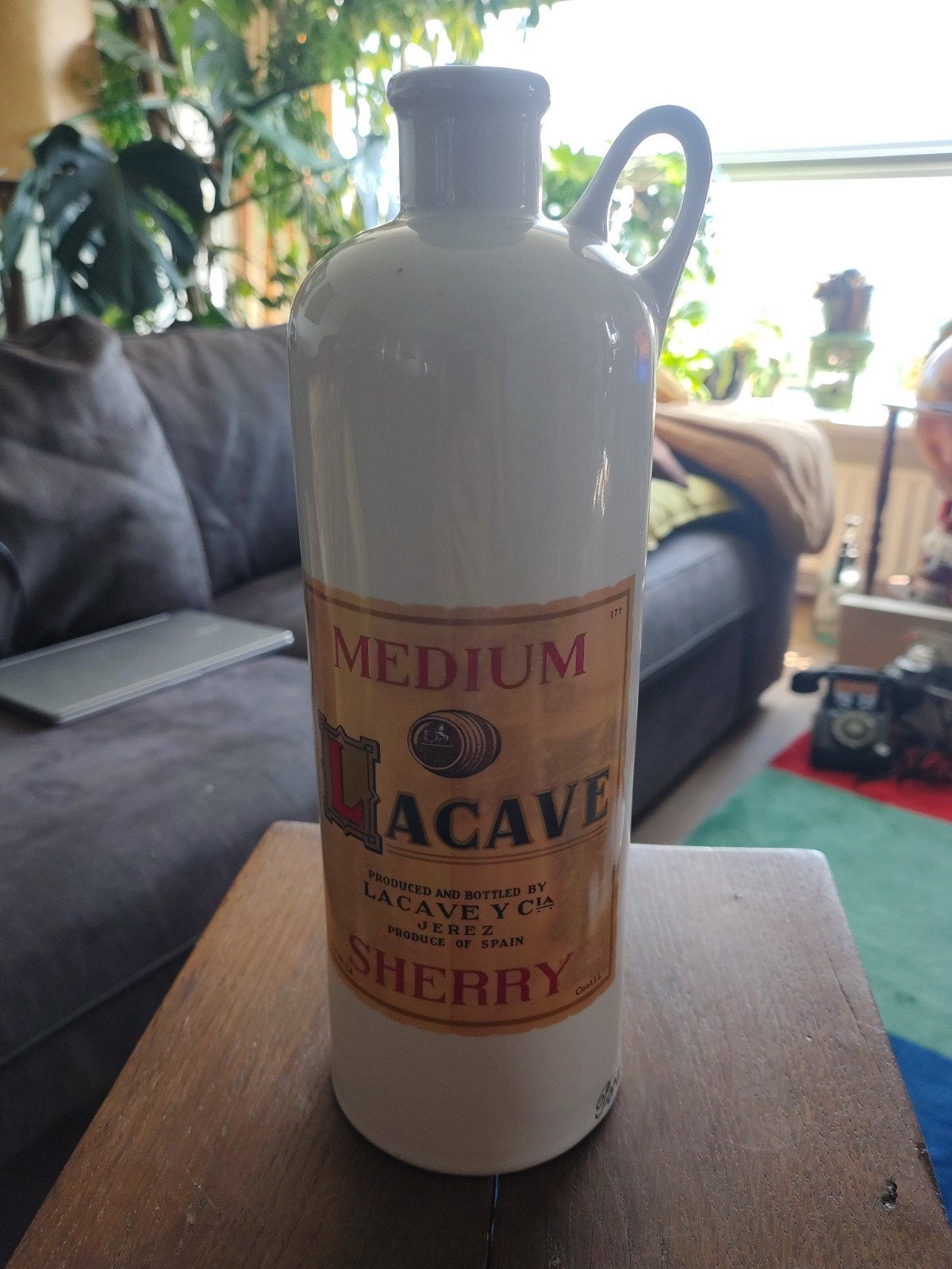 Porseleinen Sherryfles Lacave & Cia (Jerez), Ophalen of Verzenden